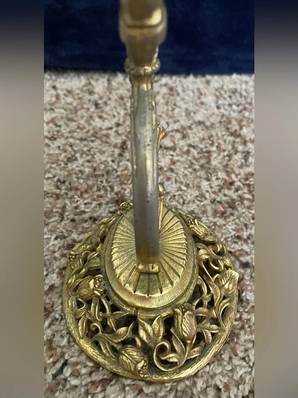 Vintage Gold-Tone Vanity Mirror & Filigree Tissue Holder Hollywood Regency Style